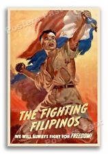 1940s The Fighting Filipinos WWII Historic War Poster - 16x24 picture