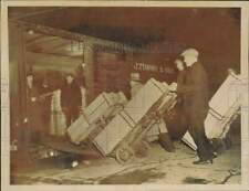 1937 Press Photo Supplies for the flood zone are loaded in a Philadelphia train picture