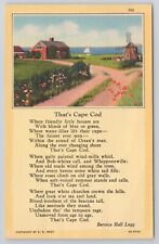 That's Cape Cod, Poem By Bernice Hall Legg, Vintage Massachusetts Postcard - B5 picture