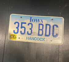 1998 Iowa License Plate Hancock County 353 BDC - EXPIRED picture