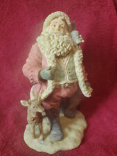Vintage 10 Inch Santa With Deer - Hand-Painted Ceramic Figure Christmas - O'Well picture