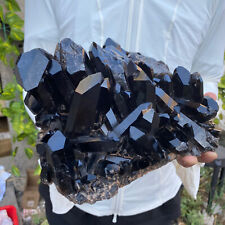 10.3lb Large Natural Black Smoky Quartz Crystal Cluster Raw Mineral Specimen picture
