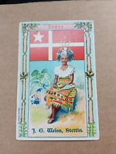 Samoa Flag And Traditional Clothing German Advertising Trading Card Antique picture