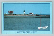 Cape Porpoise ME-Maine Goat Island Light Boats Docks Harbor Vintage Postcard picture