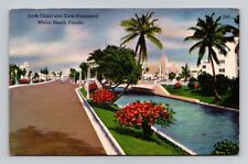 Postcard Dade Canal Miami Beach Florida FL, Vintage Linen F19 picture