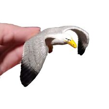 Schleich Seagull White Gray 14720 Bird Curved Wings Bent Wings Spread Flying  picture