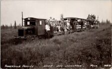 Toonerville Trolley near SOO JUNCTION, Michigan Real Photo Postcard picture