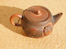 Small Antique Chinese Hand Made Double Lions ZiSha Teapot Signed picture