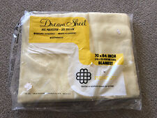 Vintage Blanket DREAM SHEET YellowBEACON New Old Stock NOS 60s 70s BEDDING 70x84 picture