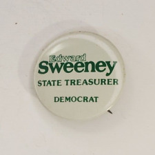 Vintage 1980 Edward Sweeney State Treasurer Democrat Litho Pinback Button MO picture