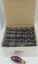 Vintage Edison Style C9 Christmas Bulbs Transparent Red New Old Stock 25/pack picture