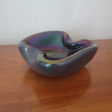 Vintage Iridescent Frosted Glass Cigar Ashtray 6.5