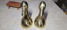 Solid Brass Duck Head Bookends, Made in Korea, Mid Century, 6.25