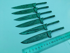 6 PCS X DAMASCUS STEEL BLANKS HAND FORGED BLADES FOR KNIFE MAKING BAVARIAN STYLE picture