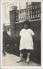 Little Girl Photograph 1920s Vintage Fashion Cute Outdoors 2 5/8 x 4 3/8 picture
