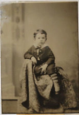 Antique Mid To Late 1800's Ambrotype Of A Small Boy Posing For A Photograph Rare picture