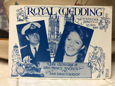 ROYL WEDDING marriage of Prince Andrew to Miss Sarah Ferguson 1986 post card picture