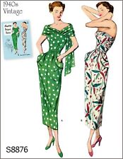 S8876 Simplicity Designer's Sewing Pattern Vintage 1940's Dress Stole Sz 20W-28W picture