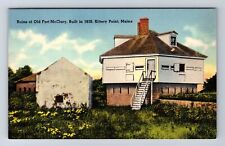 Kittery Point ME-Maine, Ruins Of Old Fort McClary, Antique, Vintage Postcard picture