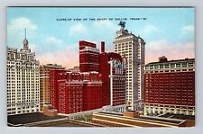 Dallas TX-Texas, Close Up View of Downtown Dallas, Antique Vintage Postcard picture