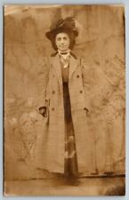 RPPC  Pretty Women With Large Hat  Postcard  1908 picture