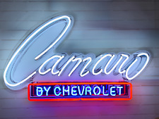 Rare Camaro By Chevrolet Car Service Garage Real Neon Sign Beer Bar Light Lamp picture
