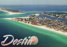 Aerial View of Destin Florida, FL Tourism Gulf of Mexico Beach Hotels - Postcard picture