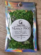 Money Drawing Lucky Green Prosperity Rice 1.5 oz Hoodoo Wicca Ritual Money Bowl picture