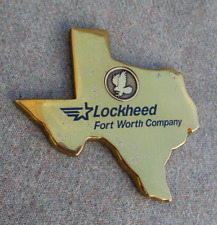 VINTAGE LOCKHEED AEROSPACE COMPANY FORTH WORTH, TEXAS BRASS PAPERWEIGHT picture