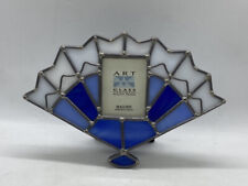 Malden Art Glass Hand Made Stained Art Glass Fan Shaped Photo Frame picture