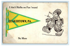 1916 Quakertown Pennant Dutch Kid Quakertown Pennsylvania PA Postcard picture