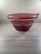 Tupperware Sheerly Elegant 4.6 Liter Acrylic Serving Bowl w/ Seal Ruby Red New picture