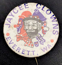 Jaycee Clowns Everett Washington Pin Button Vintage Pinback by Insta-Button picture