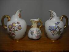 Royal Worcester Lot of 3 Blush Ivory Floral Pitchers Excellent Condition picture