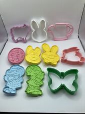 10 VTG Hallmark Easter Spring Plastic Cookie Cutters Egg Kids Bunny Butterfly + picture