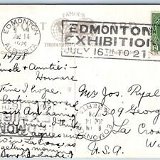 c1910s Edmonton, Alta. Exhibition July 16 Advertising Cancel Stamps Pekisko A218 picture
