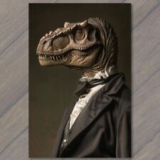 POSTCARD Dinosaur Dressed As Abraham Lincoln Dapper Funny Strange Weird Unusual picture