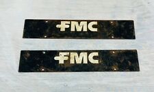 FMC Vintage Pair Metal Signs Industrial Agricultural Equipment Badge Logo 9” picture