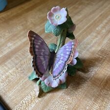 Vtg Lenox Fine Porcelain Purple Emperor Nature's Beautiful Butterflies Figurine picture
