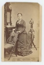 Antique CDV Circa 1870s Lovely Woman in a Long Victorian Era Dress Hillsdale, MI picture