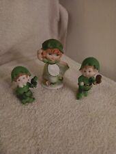 Vintage Enesco St. Patrick's Day Dancing Girl And 2 Leprechauns (Not Enesco) picture