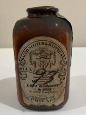 Vtg Antique Tobacco Scotch & Rappee Snuff Glass Amber Bottle Levi Garrett & Sons picture