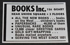 1969 Print Ad San Francisco Books Inc 156 Geary Unusual Rare Union Square art picture