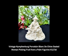 Vintage Nymphenburg Porcelain Blanc De Chine Seated Woman Picking Fruit 1173d picture