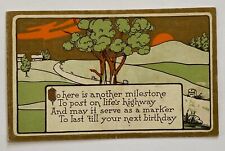 Antique Birthday Postcard K&T Unposted, Divided Back Post Card K & T picture