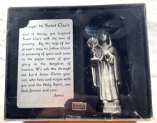 Vgt Saint CLARE Pewter Religious figurine 3.5