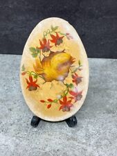 Vintage Oval Yellow Bird/Floral picture