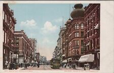 Main Street Springfield Massachusetts Trolley Streetcar Postcard picture
