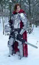 18 Gauge Medieval Knight Suit Of Armor Templar Combat Full Body Armor in steel. picture