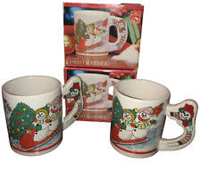Alco Fancy Handle Decorated Ceramic Christmas Mugs picture